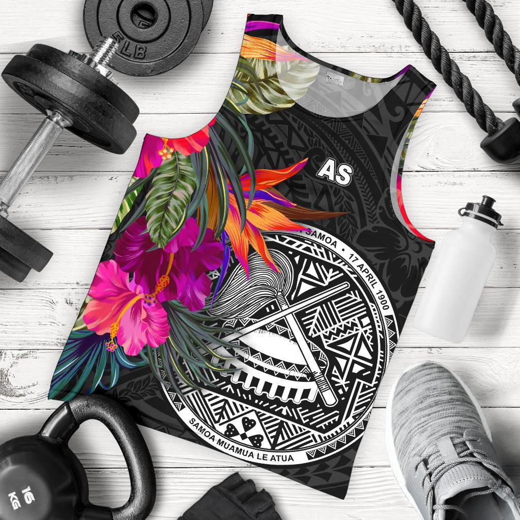American Samoa Men's Tank Top Polynesian Hibiscus Pattern
