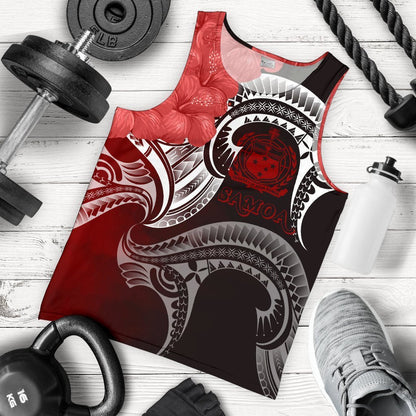 Samoa Men's Tank Top Samoa Seal Wave Style Red