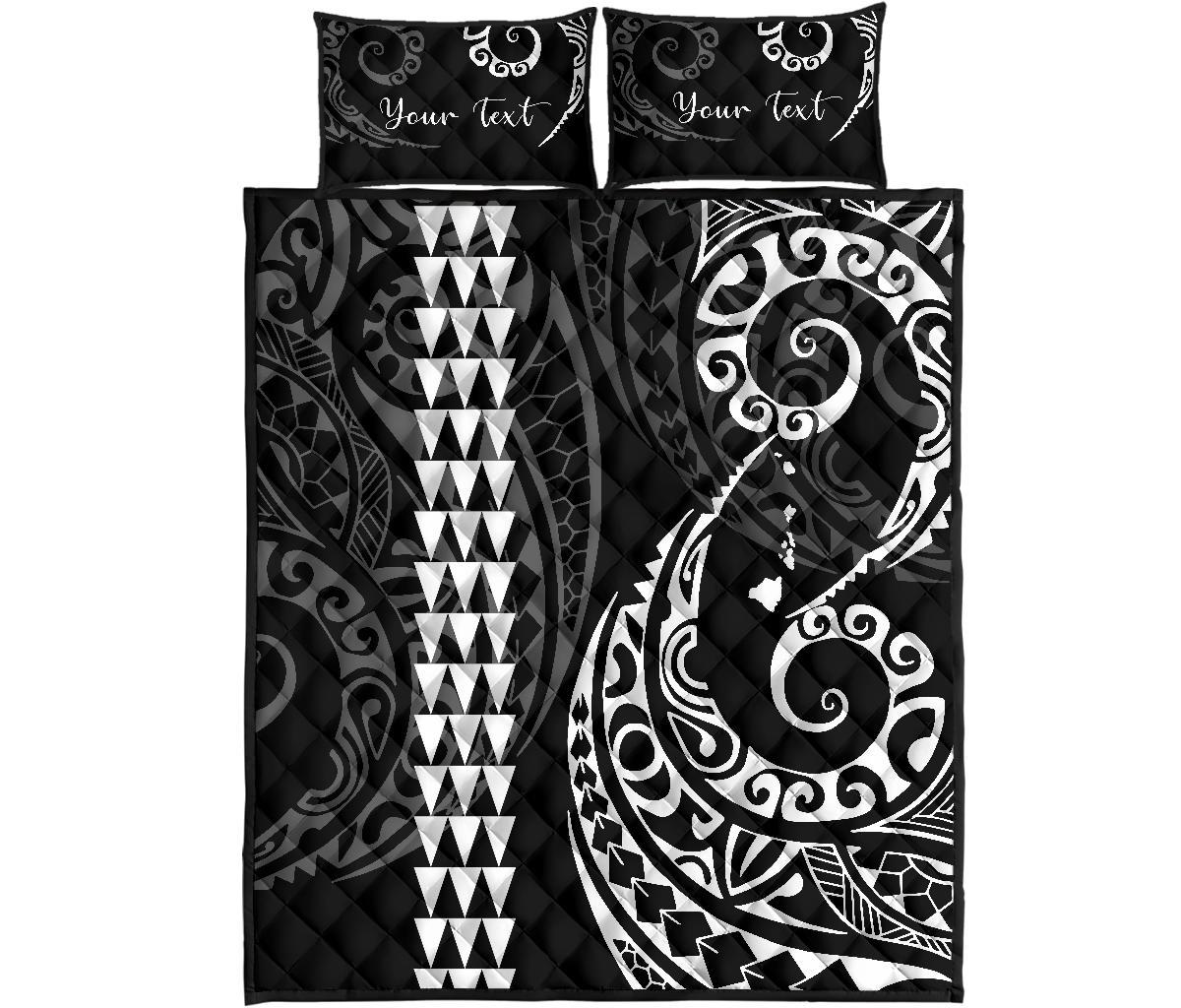Personalized Hawaii Quilt Bed Set Hawaii Polynesian Quilt Bed Set White