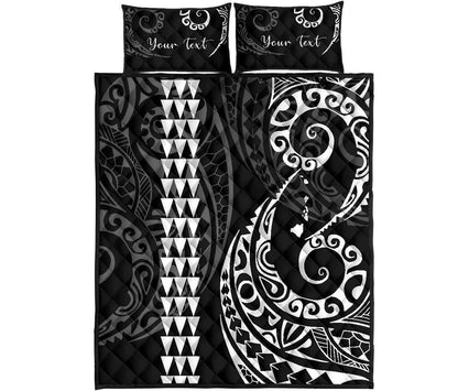 Personalized Hawaii Quilt Bed Set Hawaii Polynesian Quilt Bed Set White