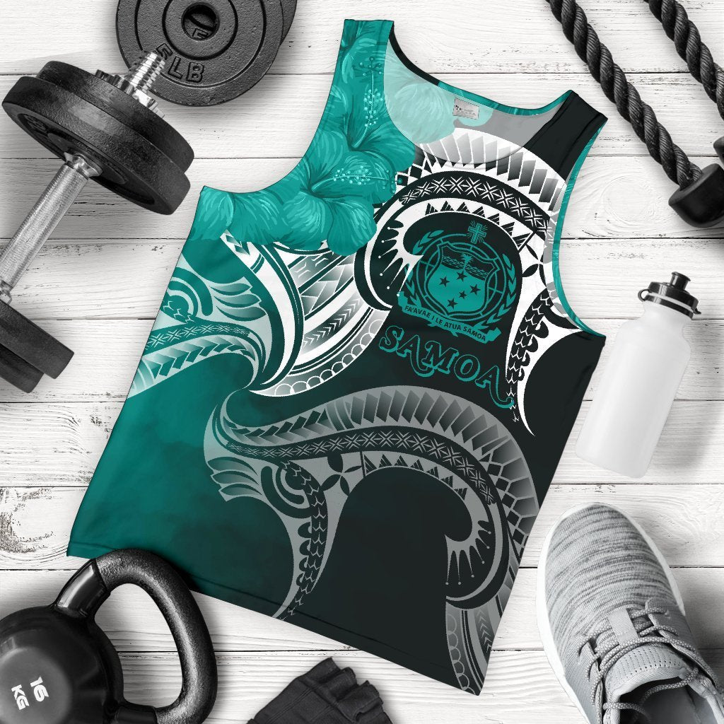 Samoa Men's Tank Top Samoa Seal Wave Style Green