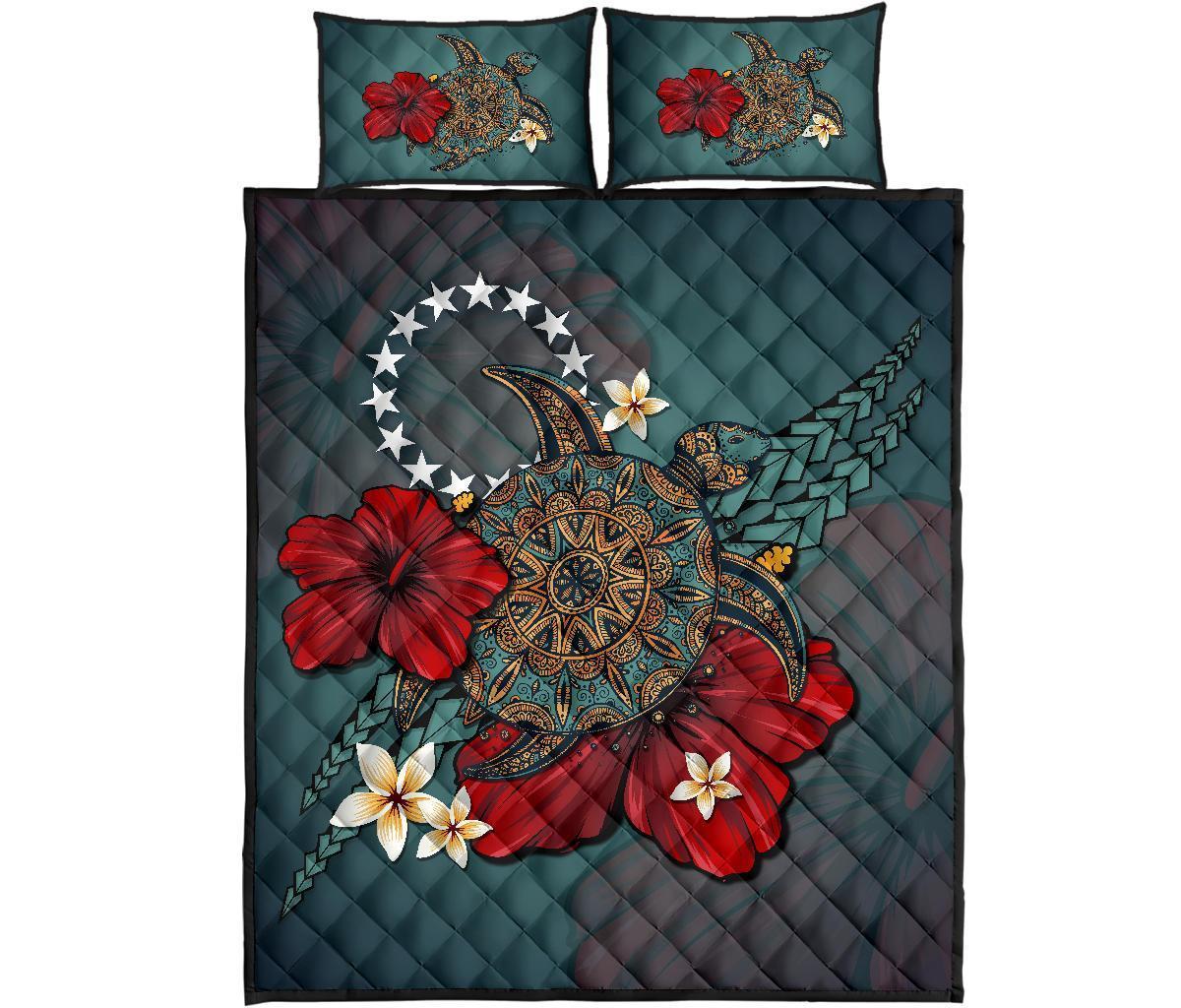 Cook Islands Quilt Bed Set Blue Turtle Tribal