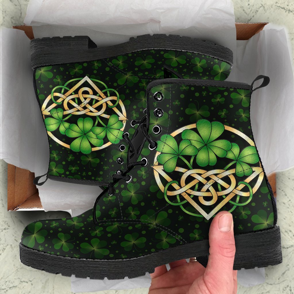 Ireland Celtic Leather Boots - Happy St. Patricks Day Boots