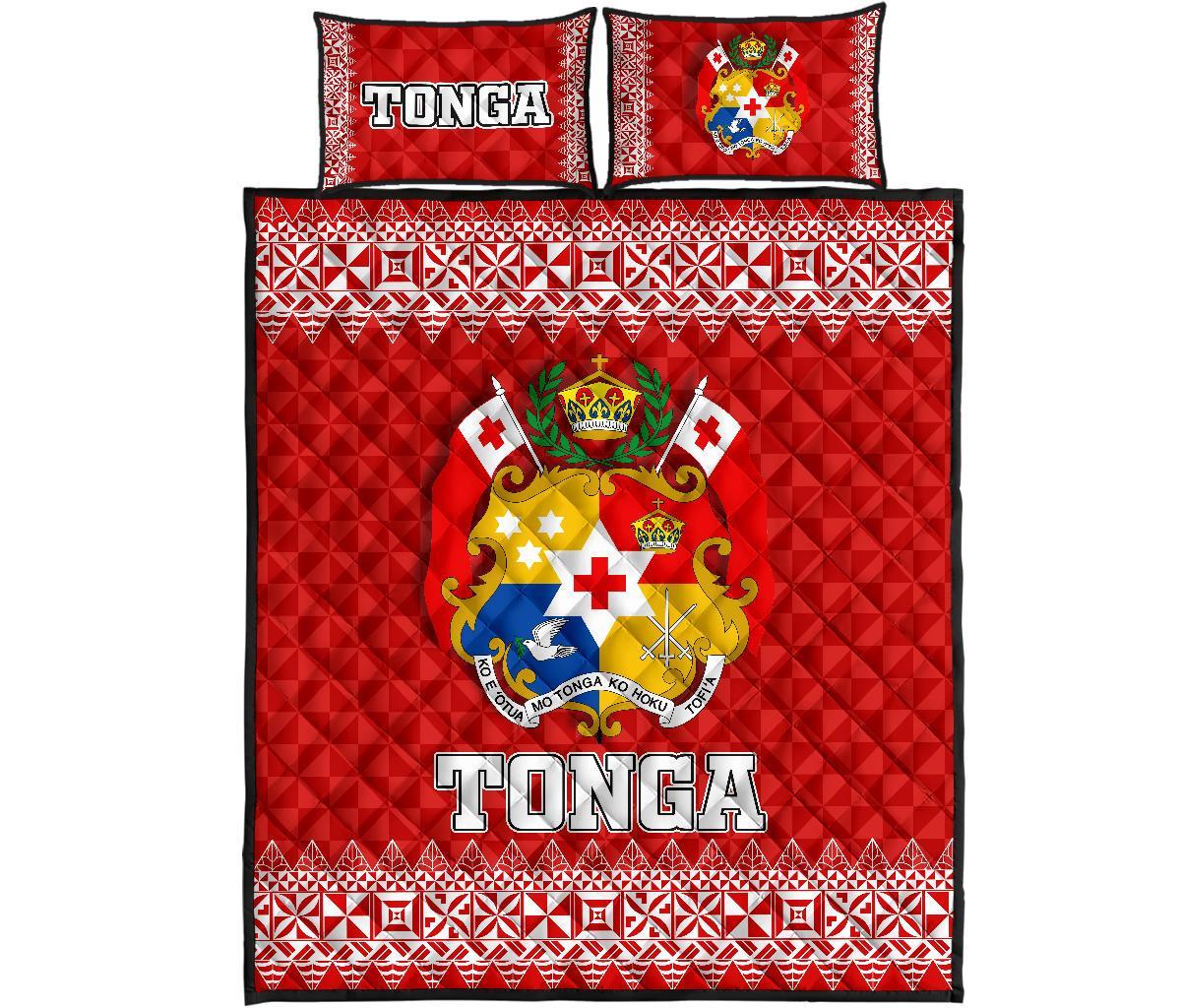 Tonga Quilt Bed Set Tonga Coat Of Arms Red Version