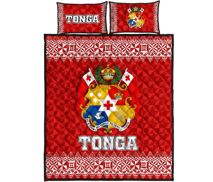 Tonga Quilt Bed Set Tonga Coat Of Arms Red Version