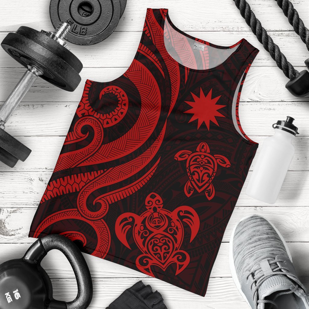 Nauru Men's Tank Top Red Tentacle Turtle