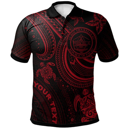 Palau Custom Personalised Polo Shirt - Red Turtle