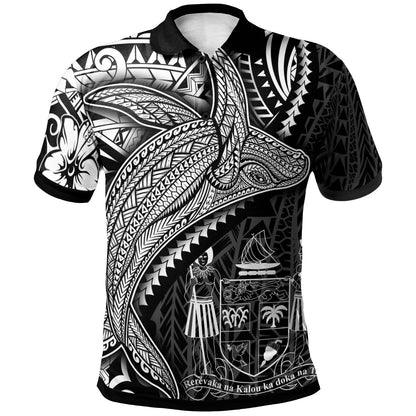 Fiji Polo Shirt - Humpback Whale & Coat of Arms White