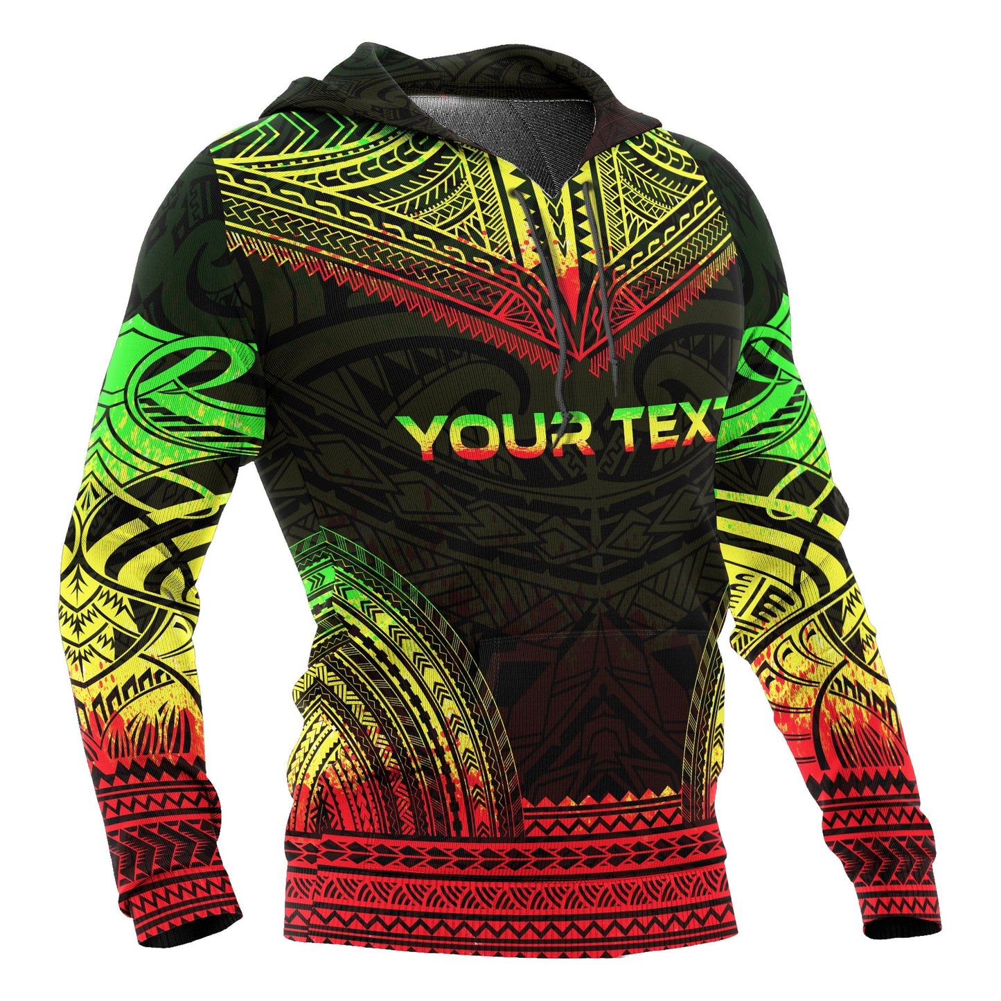 Custom Text Chuuk Polynesian Chief Custom Personalised Hoodie Reggae Version