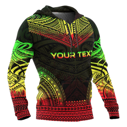 Custom Text Chuuk Polynesian Chief Custom Personalised Hoodie Reggae Version