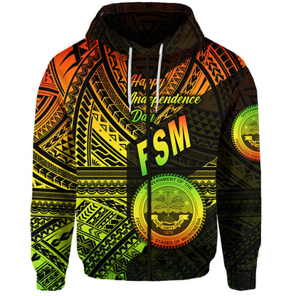 Federated States of Micronesia Zip Hoodie FSM Happy Independence Day Original Vibes Reggae