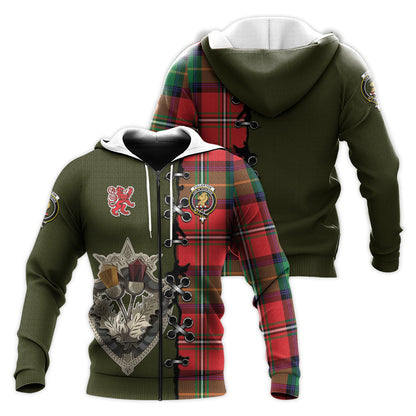 Printivon Fullerton Tartan Hoodie Lion Rampant And Celtic Thistle Style