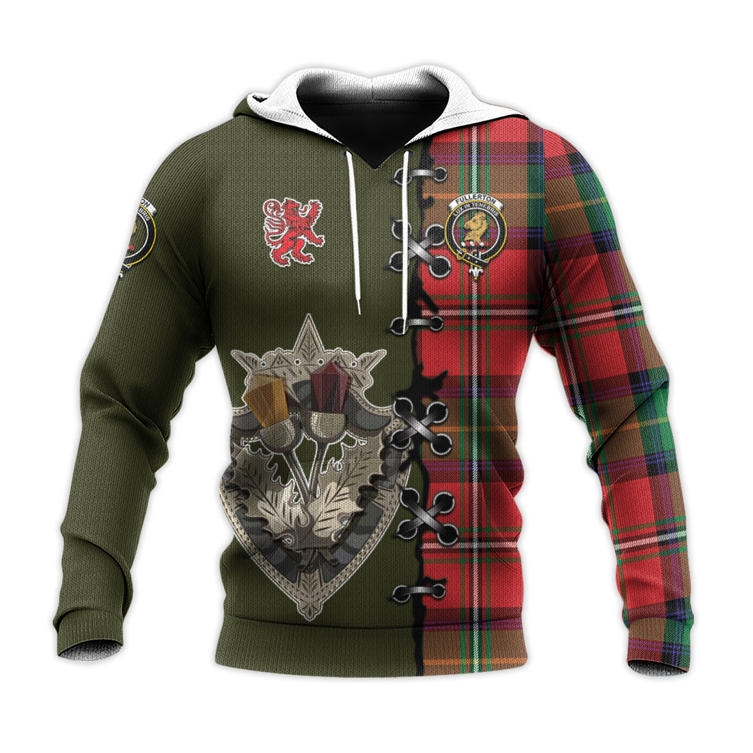 Printivon Fullerton Tartan Hoodie Lion Rampant And Celtic Thistle Style