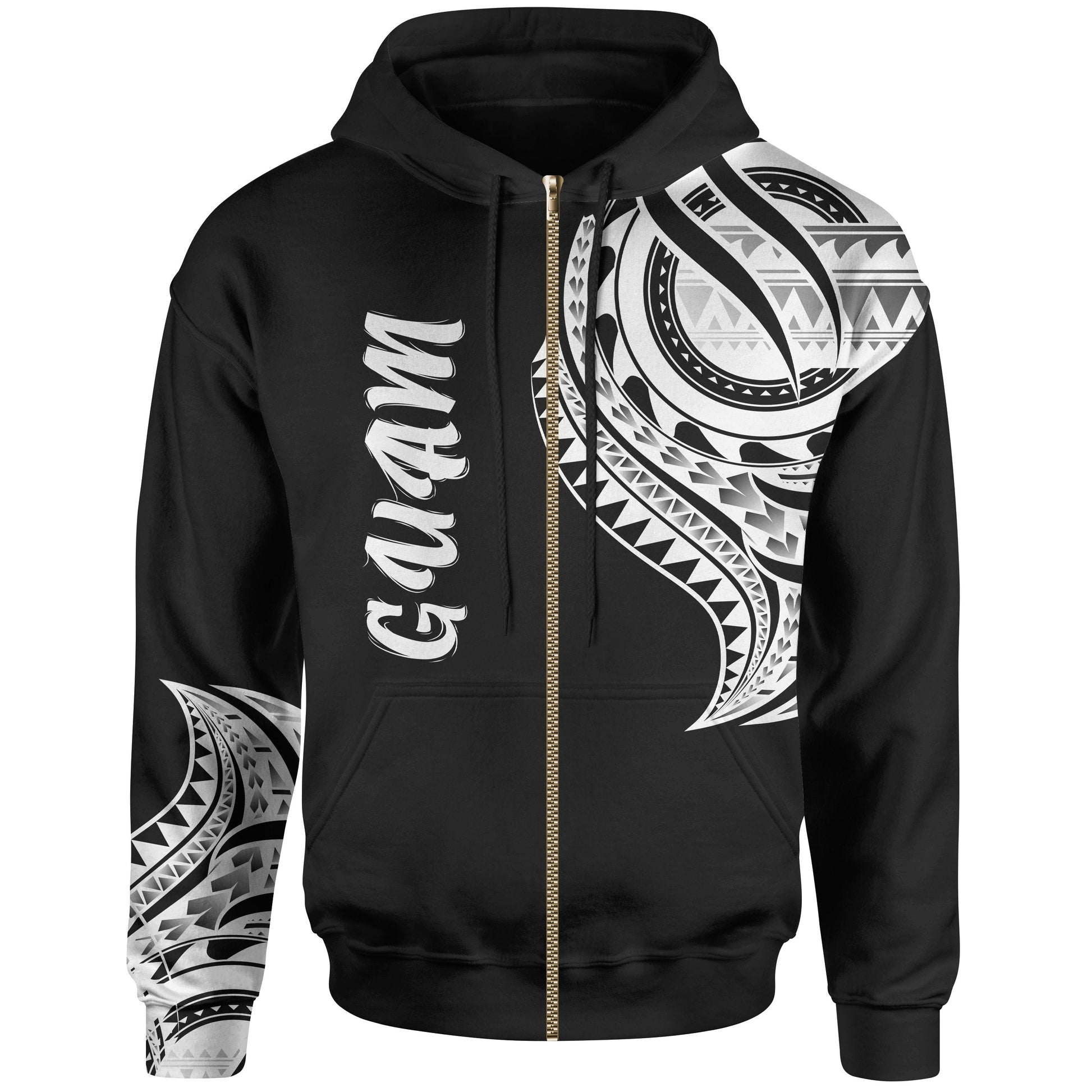 Guam Zip Hoodie Guam Tatau Patterns