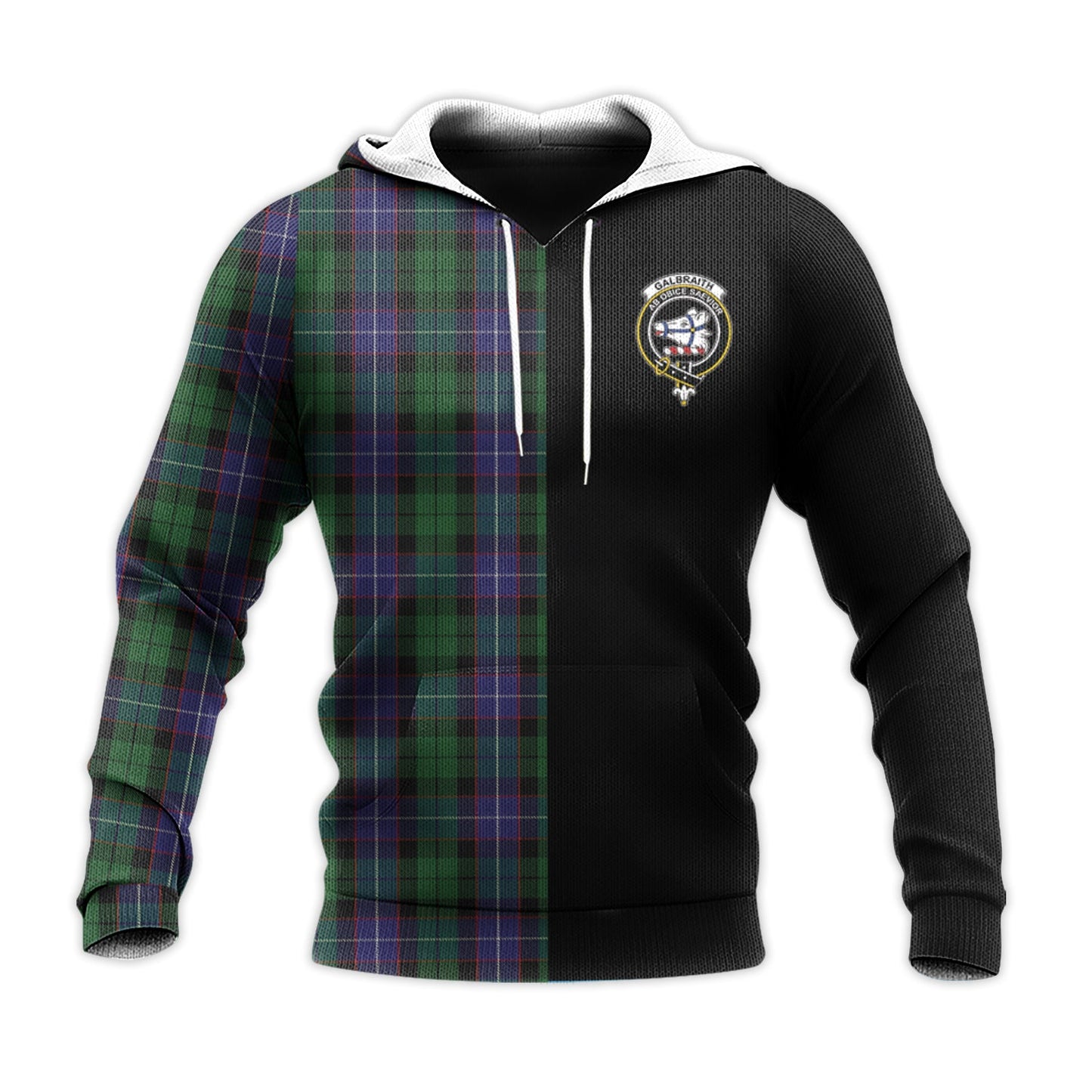Printivon Galbraith Tartan Personalize Half Hoodie