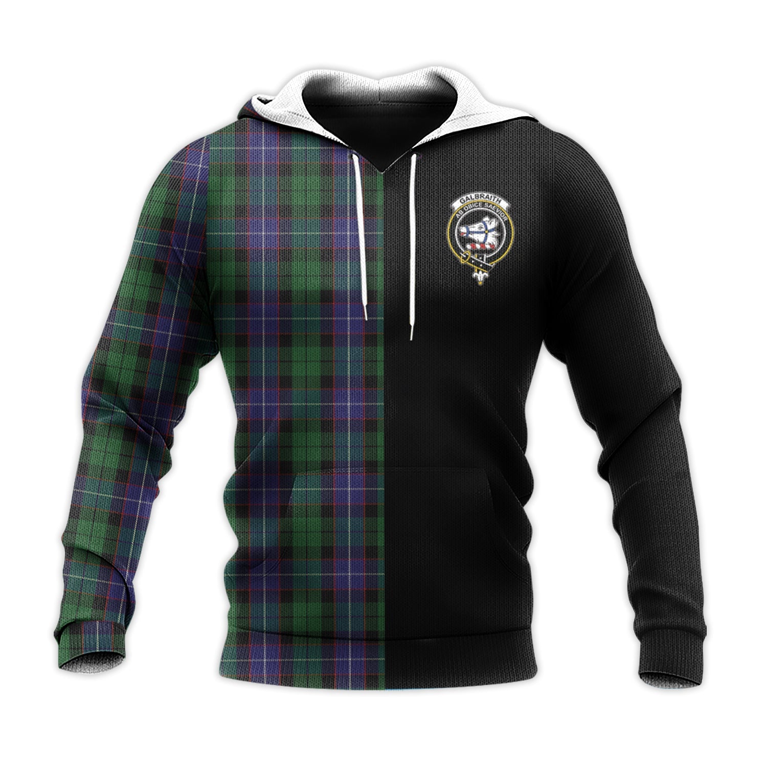 Printivon Galbraith Tartan Personalize Half Hoodie