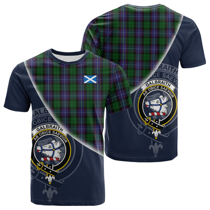 Printivon Galbraith Tartan Scottish Crest T Shirt