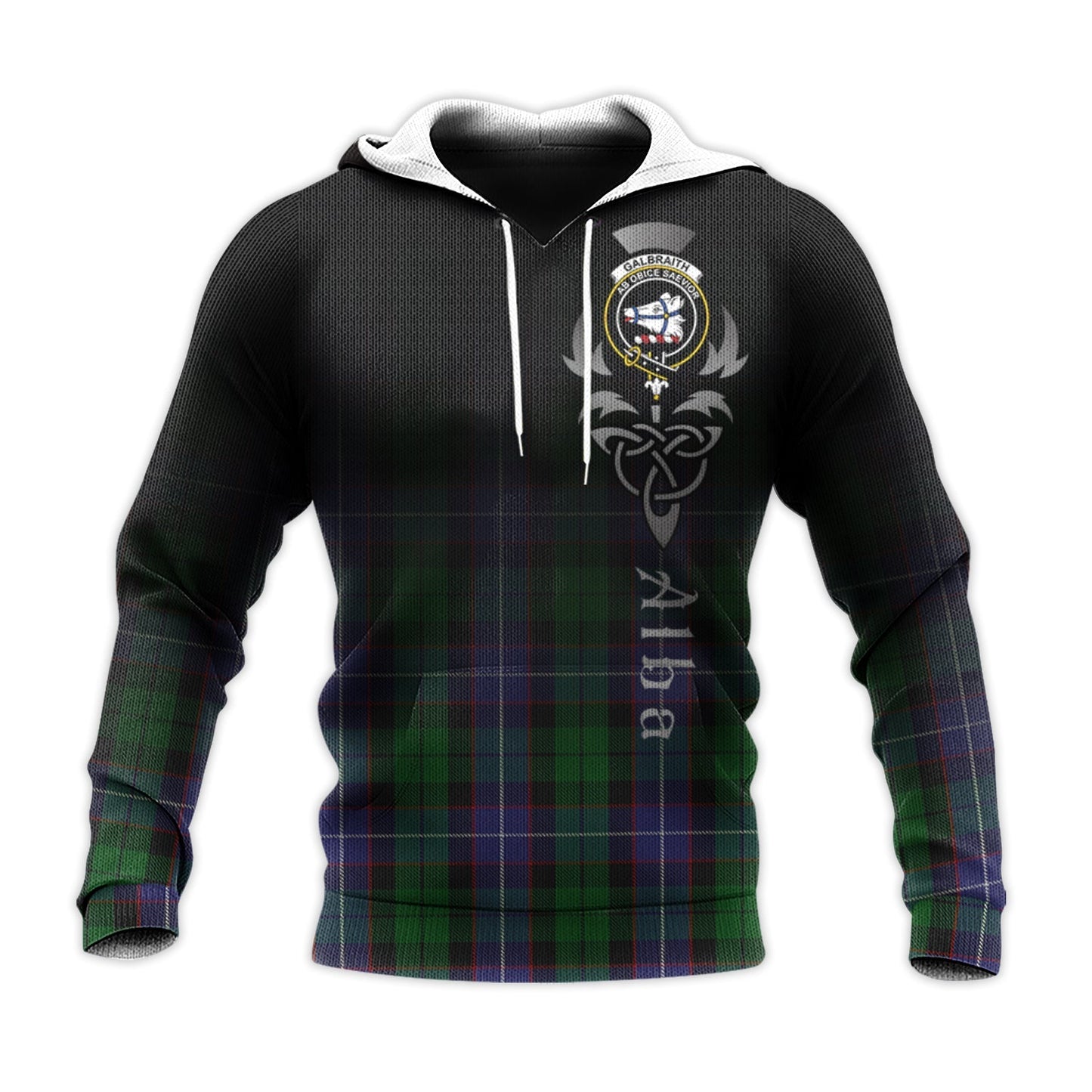 Printivon Galbraith Tartan Crest Alba Celtic Hoodie