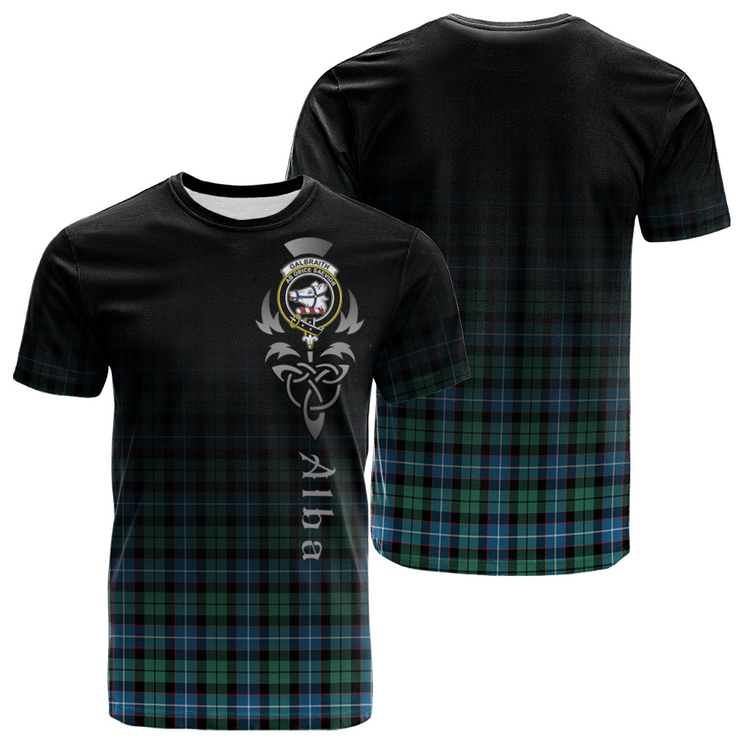 Printivon Galbraith Ancient Tartan Crest Alba Celtic T Shirt