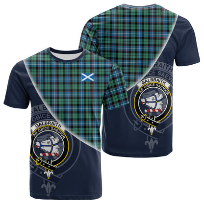 Printivon Galbraith Ancient Tartan Scottish Crest T Shirt