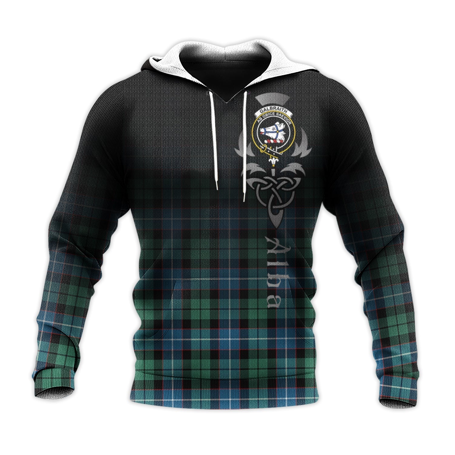 Printivon Galbraith Ancient Tartan Crest Alba Celtic Hoodie