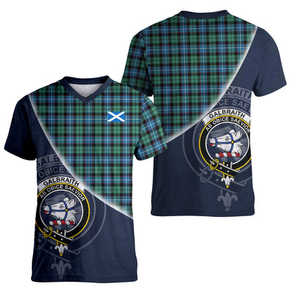 Printivon Galbraith Ancient Tartan Scottish Crest T Shirt