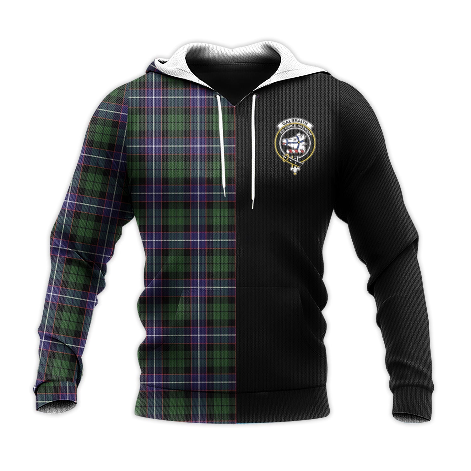 Printivon Galbraith Modern Tartan Personalize Half Hoodie