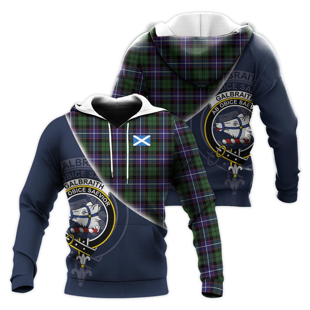 Printivon Galbraith Modern Tartan Scottish Crest Hoodie