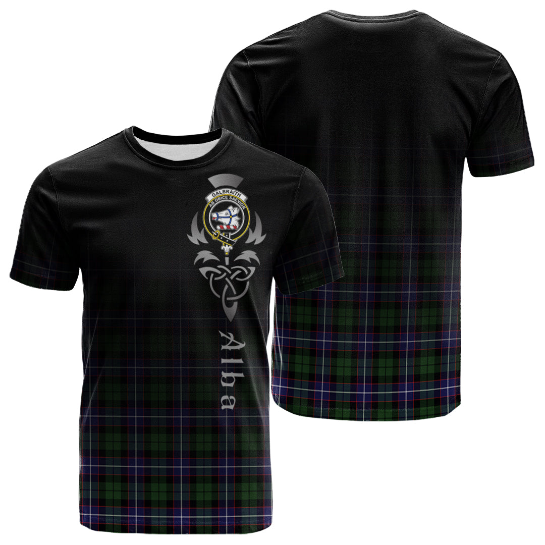 Printivon Galbraith Modern Tartan Crest Alba Celtic T Shirt