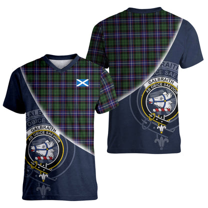 Printivon Galbraith Modern Tartan Scottish Crest T Shirt