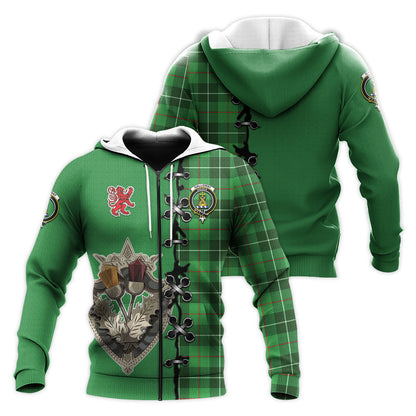 Printivon Galloway Tartan Hoodie Lion Rampant And Celtic Thistle Style
