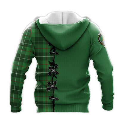Printivon Galloway Tartan Hoodie Lion Rampant And Celtic Thistle Style