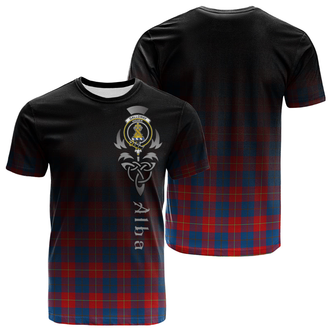 Printivon Galloway Red Tartan Crest Alba Celtic T Shirt