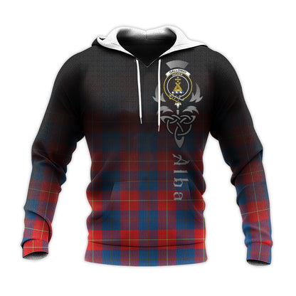Printivon Galloway Red Tartan Crest Alba Celtic Hoodie
