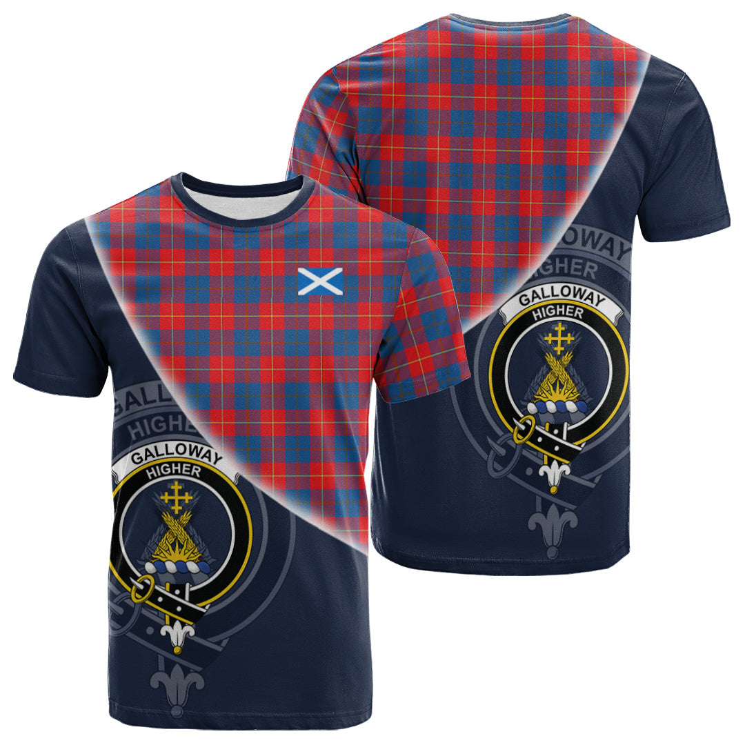 Printivon Galloway Red Tartan Scottish Crest T Shirt