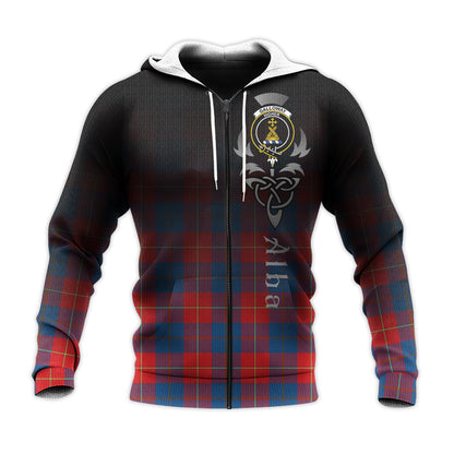 Printivon Galloway Red Tartan Crest Alba Celtic Hoodie