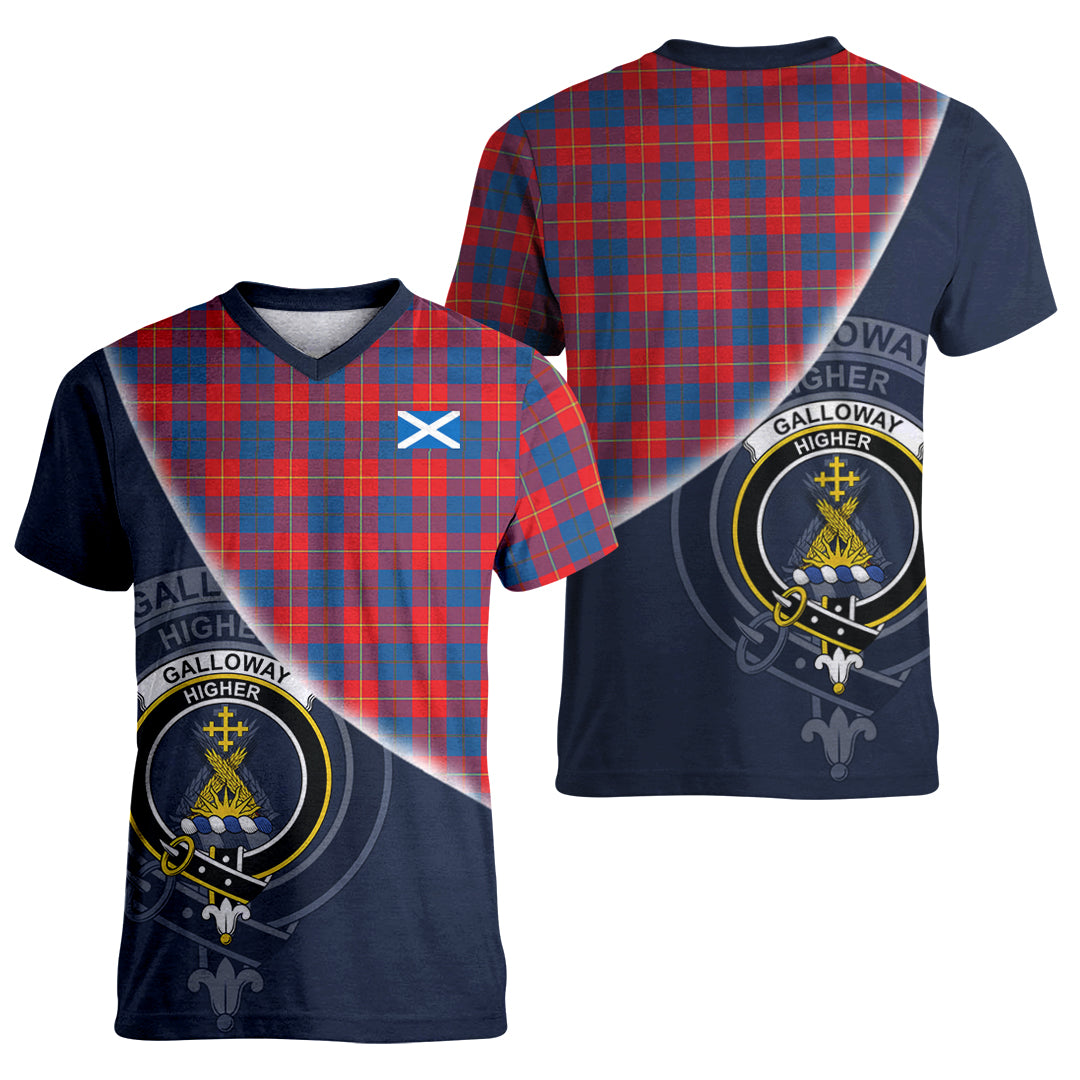 Printivon Galloway Red Tartan Scottish Crest T Shirt