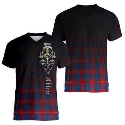 Printivon Galloway Red Tartan Crest Alba Celtic T Shirt