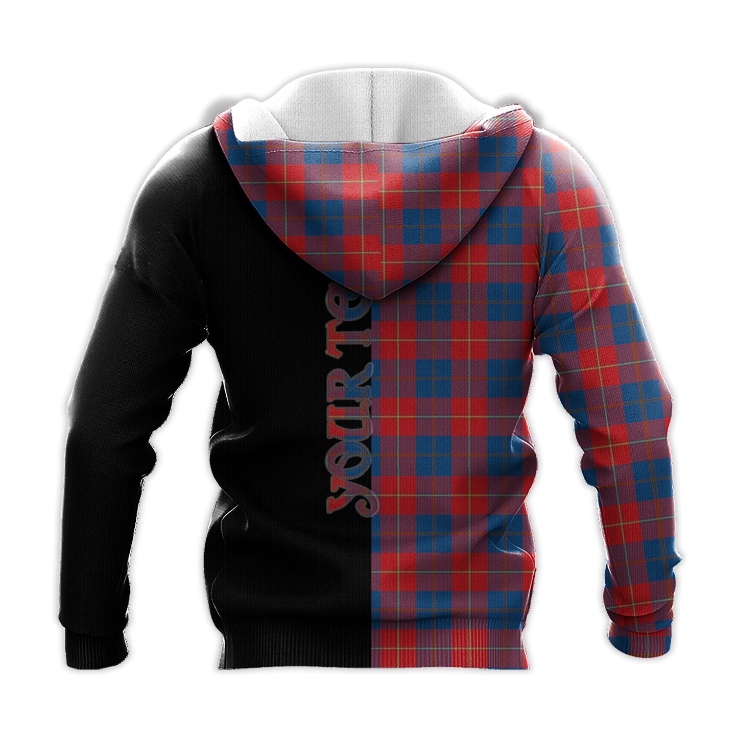 Printivon Galloway Red Tartan Personalize Half Hoodie