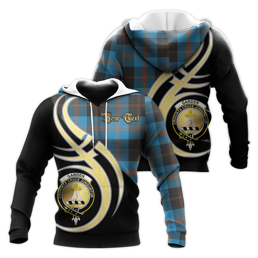 Printivon Garden Clan Believe In Me Crest Tartan Knitted Hoodie Custom Your Text