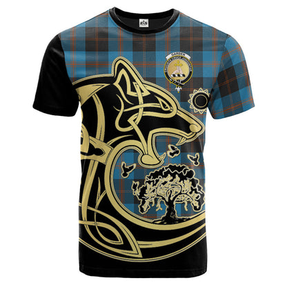 Printivon Garden Crest Celtic Wolf Tartan T Shirt Custom Your Text