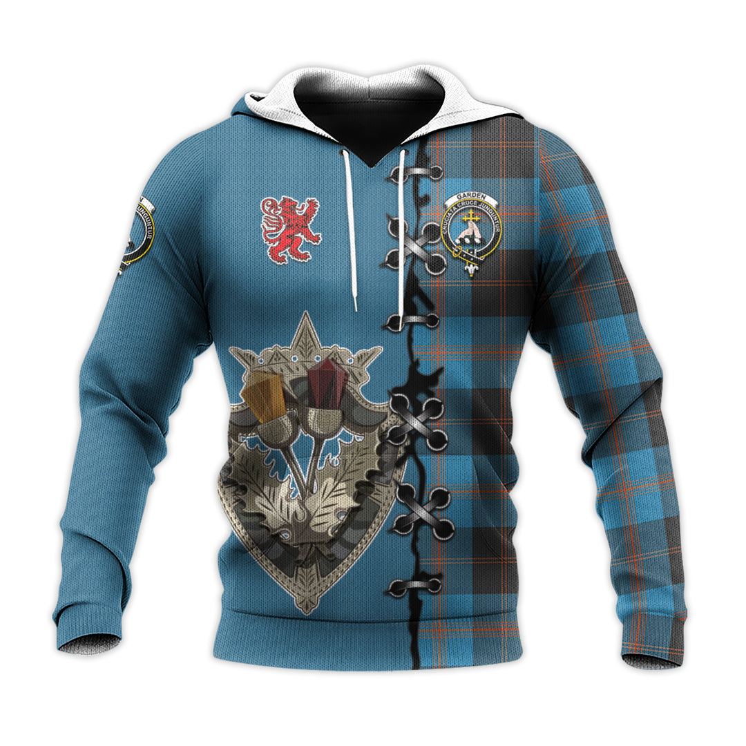Printivon Garden Tartan Hoodie Lion Rampant And Celtic Thistle Style