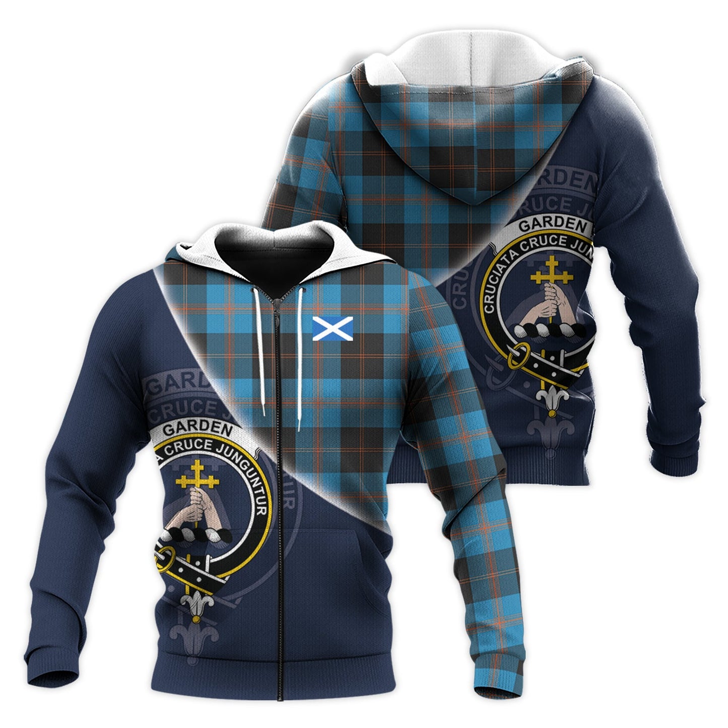 Printivon Garden Tartan Scottish Crest Hoodie
