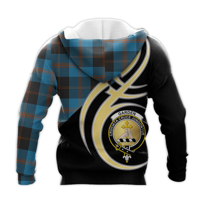 Printivon Garden Clan Believe In Me Crest Tartan Knitted Hoodie Custom Your Text
