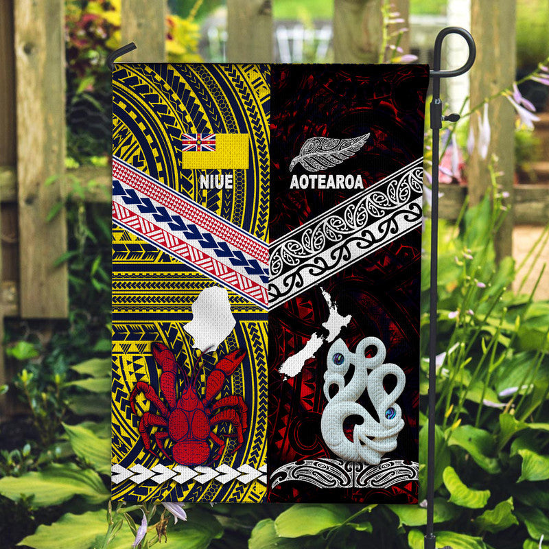 New Zealand And Niue Flag Together Red