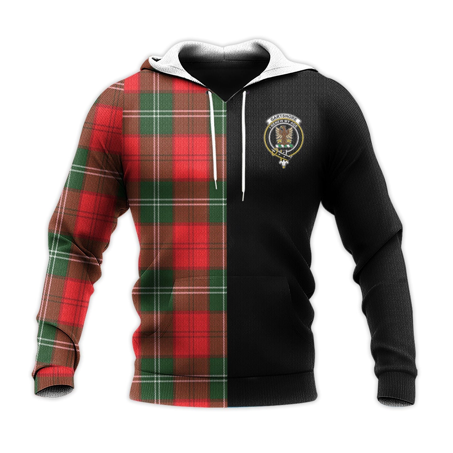 Printivon Gartshore Tartan Personalize Half Hoodie