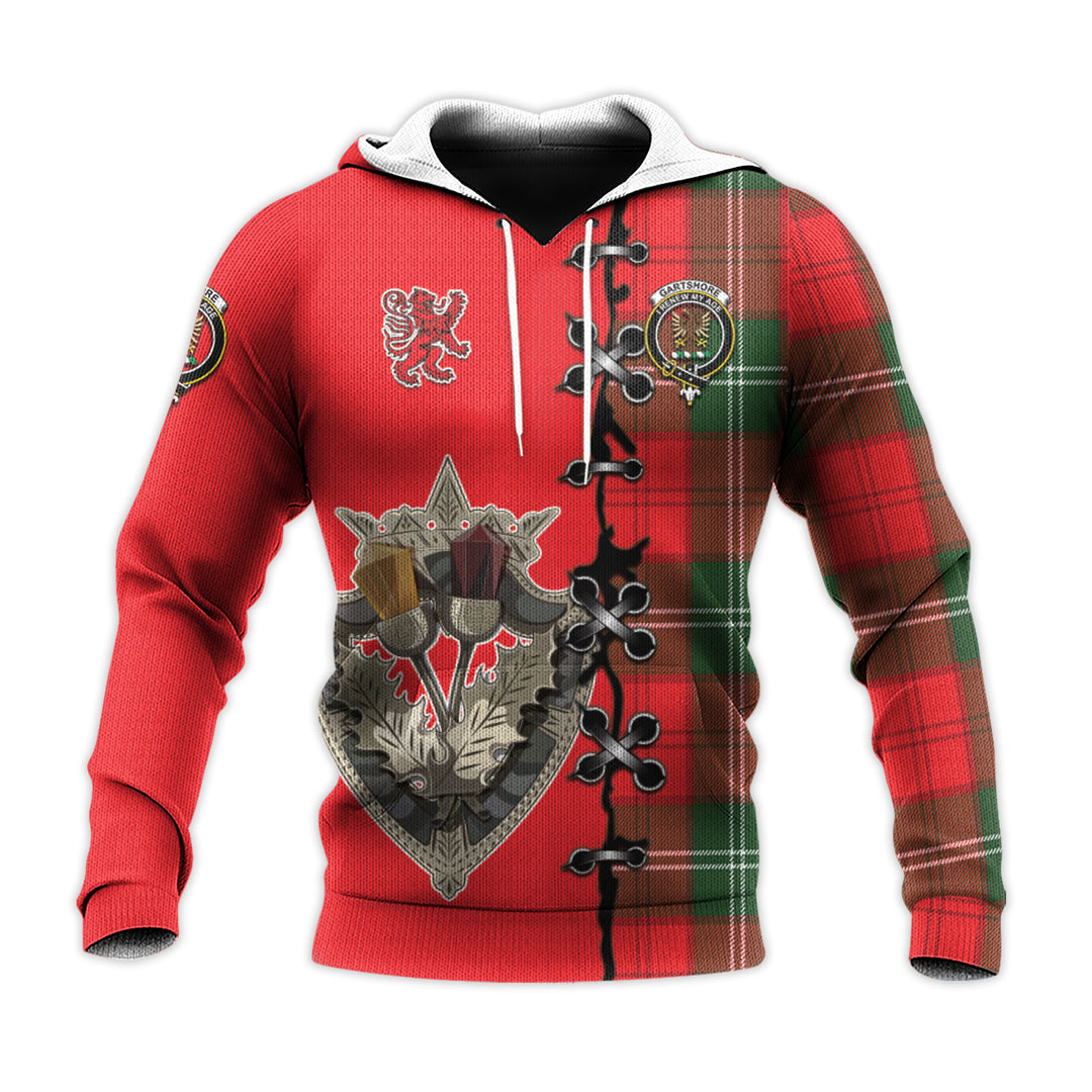Printivon Gartshore Tartan Hoodie Lion Rampant And Celtic Thistle Style