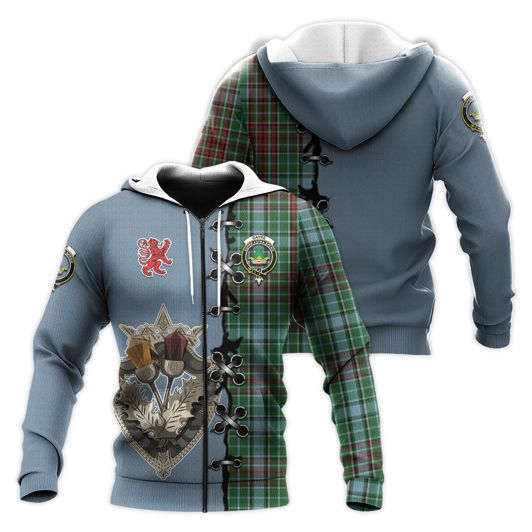 Printivon Gayre Tartan Hoodie Lion Rampant And Celtic Thistle Style