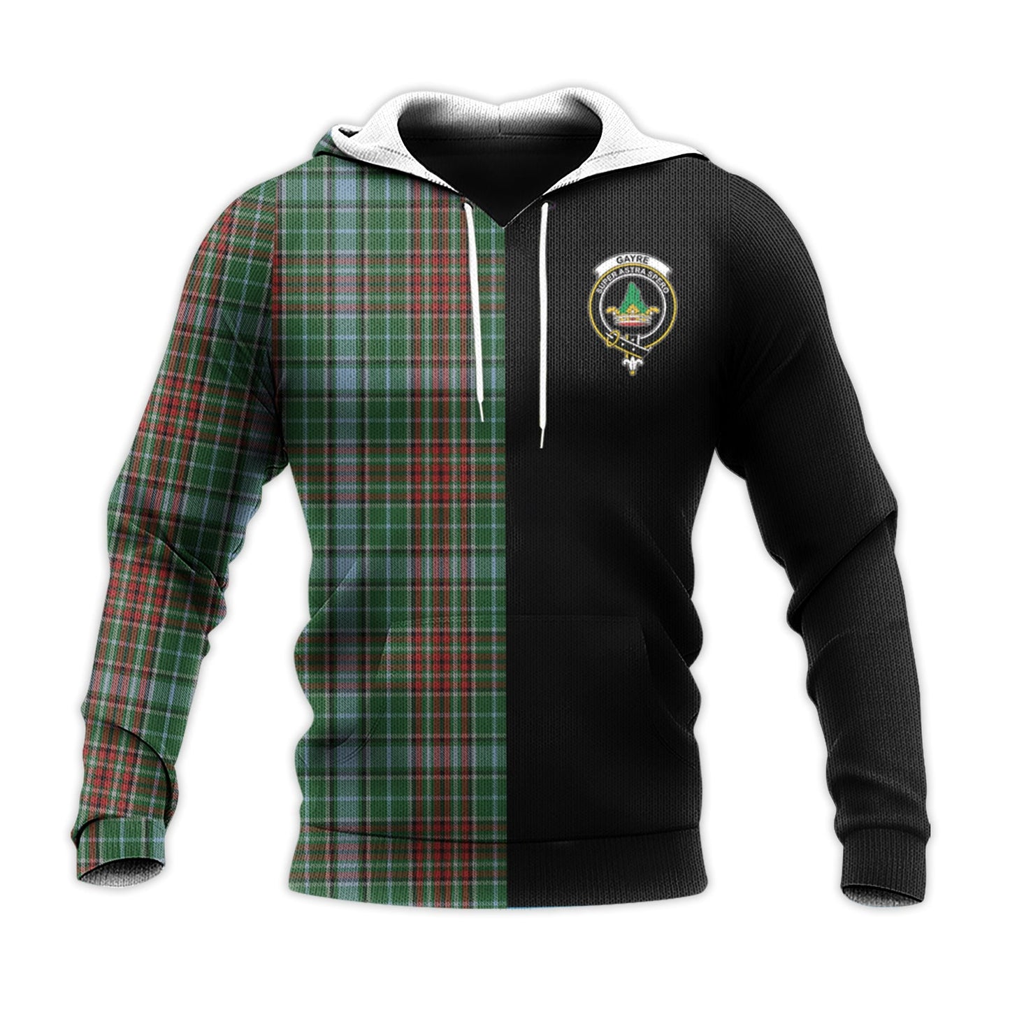 Printivon Gayre Tartan Personalize Half Hoodie