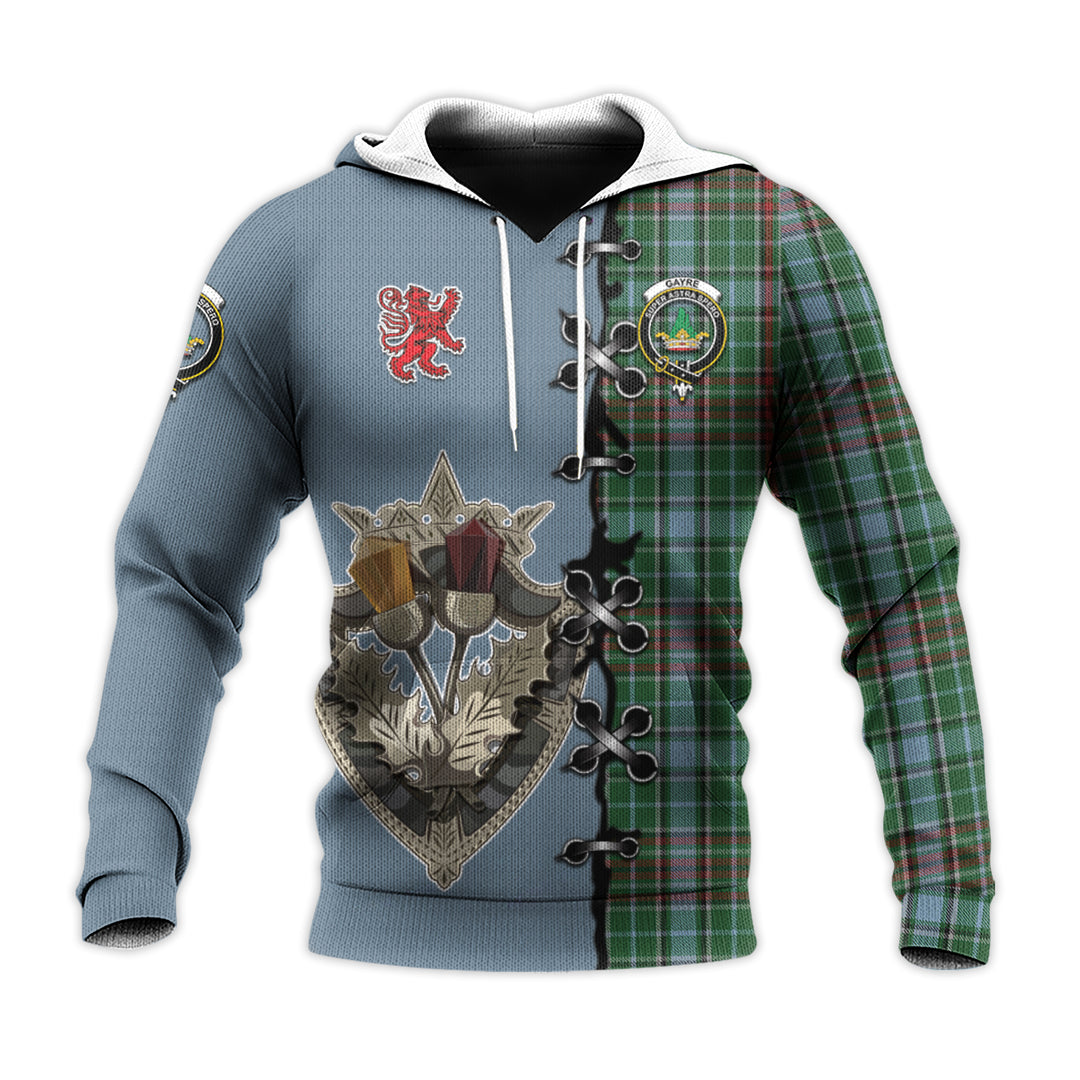 Printivon Gayre Tartan Hoodie Lion Rampant And Celtic Thistle Style